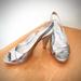 J. Crew Shoes | J. Crew Rare Colette Mirror Platform Metallic Silver Slingback Pumps | Color: Silver | Size: 7