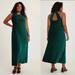 Anthropologie Dresses | Anthropologie Maeve Crinkled Velvet Midi Dress Size Xl Green Twist Back Nwt | Color: Green | Size: Xl