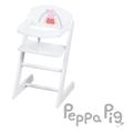 roba Puppenhochstuhl Peppa Pig mit Essbrett - Stuhl für Babypuppen - Holz weiß lackiert - Motiv der Zeichentrick Serie - Puppenmöbel für Kinder ab 3 Jahren, Klein