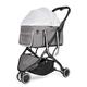 Pet Dog Stroller for Small Dogs Cats Multifunction Travel Cat Puppy Stroller with Detachable Carrier Lightweight Foldable Dogs Stroller with 360° Wheel & Storage Basket,Grey