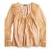 J. Crew Tops | J. Crew Ruffleneck Top Clip Dot Bronzed Clay Nude Long Sleeve V-Neck Bd756 Small | Color: Cream/Tan | Size: S