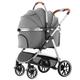 Pet Stroller Travel System 3-in-1 Carrier, Booster Seat and Stroller, Dog Strollers for Small Medium Dogs and Cats Lightweight Foldable Cat Stroller Trolley for Travel Shopping Walking,Grey