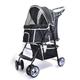 Double Dog Stroller Dog Cat Pet Stroller Disabled Dog Pushchair Front Wheel 360 ° Rotation, Easy Folding Pet Carriage Pram Jogger Buggy with 4 Wheels Maximum Weight 15Kg Pet Travel Stroller