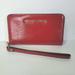 Michael Kors Bags | Michael Kors Wristlet Red Leather Bifold Wallet Medium Phone Clutch 6x3 Logo | Color: Red | Size: Os