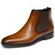 GIFENNSE Mens Chelsea Boots Leather Dress Boots for Men brown Size: 12