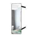 lhx Full-screen sliding wardrobe mirror, built-in telescopic folding wardrobe mirror, hidden dressing mirror push and pull the whole body (Color : Zwart, Size : 120 * 35cm)