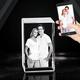 gors Personalized Photo Frames Customized Picture Crystal Laser Engrave Glass Picture Frame Photo Frame for Wedding Photo (3D,6 x 6x 9 cm)