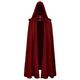 Dress Gothic Long Sleeve Delicate Brass Brooch Medieval Wool Cape Devil Cape Robe Cape Two Piece Set One Piece Cosplay Costume (Red, XXXXXL)