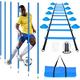 YGORTECH Football Agility Training Slalom Poles Set - Includes Poles(Set of 6) Drills,Agility Ladder, 10 Soccer Cones,Jump Rope for Speed Training, Soccer Training, Basketball&Fitness