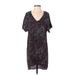 Allison Joy Casual Dress - Mini V-Neck Short sleeves: Black Dresses - New - Women's Size Small