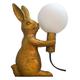 Britalia Gold Resin Sitting Rabbit Sculpture Vintage Table Lamp with White Frosted Globe Glass Shade | 26cm Height | 1 x G9 Capsule Lamp Bulb Required | UK Approved | High Definition Hare