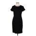 Sara Campbell Casual Dress - Sheath Crew Neck Short sleeves: Black Print Dresses - Women's Size Medium