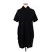 Isaac Mizrahi Casual Dress - Shift High Neck Short sleeves: Black Print Dresses - Women's Size 1X