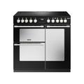 Stoves Sterling Deluxe ST DX STER D900Ei RTY BK 90cm Electric Range Cooker with Induction Hob - Black - A/A/A Rated