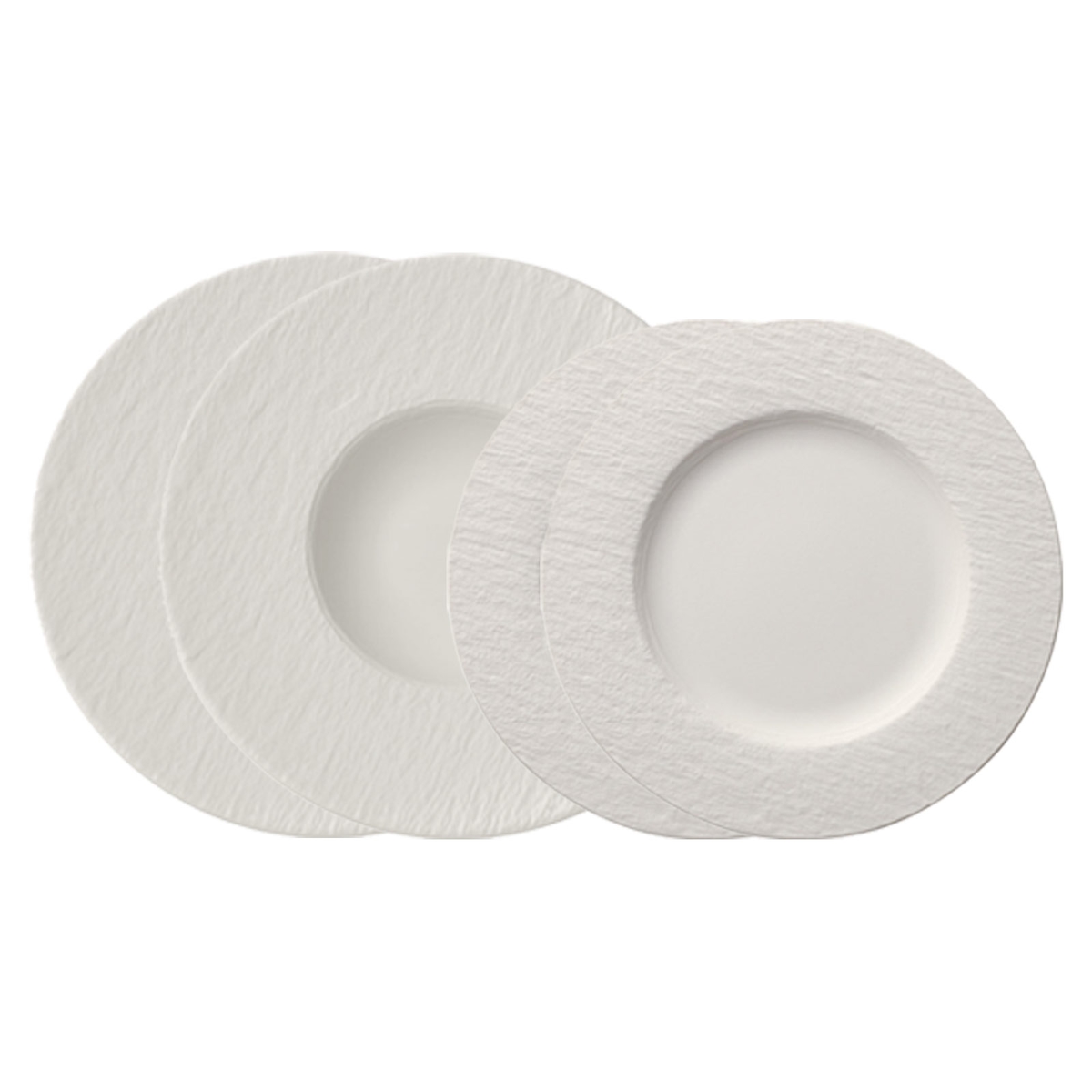 Villeroy & Boch Manufacture Rock Teller-Set 4-teilig weiß Image
