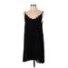 BP. Casual Dress - Mini Plunge Sleeveless: Black Solid Dresses - Women's Size Small