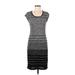 Max Studio Casual Dress - Sheath Scoop Neck Short sleeves: Gray Color Block Dresses - Women's Size Medium