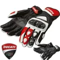 Gants de moto DucSauMoto Gants de course de moto Doigt complet Cuir Luvas Motocross Hurbike