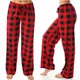 Pantalon de pyjama à carreaux rouge et noir pour femme vêtements de nuit bas de sommeil coton