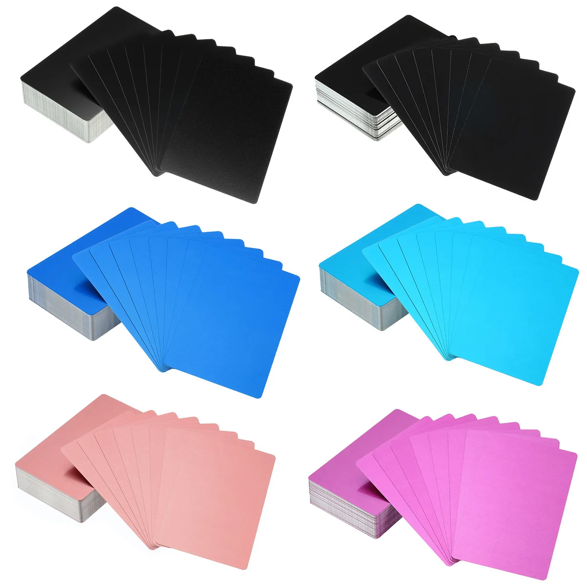 Cartes de visite en métal par Sublimation, vierge, 86x54x0.21mm, gravure Laser en aluminium, carte nominative imprimable pour bricolage personnalisé, 100/120 pièces