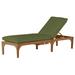 Summer Classics Club Teak 82.38" Long Reclining Single Chaise w/ Cushions Wood/Solid Wood in Brown/White | Outdoor Furniture | Wayfair