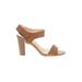 Simply Vera Vera Wang Heels: Tan Print Shoes - Women's Size 10 - Open Toe