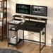 17 Stories Sterea 39.7" W Rectangular Writing Desk Wood/Metal in Black | 30.3 H x 39.7 W x 19 D in | Wayfair 614758F6B7304EF3BEE9D79F4C80DD51