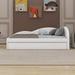 Red Barrel Studio® PU Tufted Daybed w/ Trundle & Cloud Shaped Guardrail Upholstered/Faux leather in Gray/White | 27.8 H x 57 W x 79 D in | Wayfair