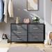 17 Stories Synn 5 Drawer 39.4" W Dresser Wood/Metal in Gray/Black | 24.1 H x 39.4 W x 11.7 D in | Wayfair 4A6F0B982FD942A580E34AC6FFF8B417