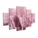 Red Barrel Studio® Gordon Semmens Pink Carnation 04 5 Piece Panel Set Art Metal in White | 40 H x 58 W x 2 D in | Wayfair