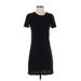 Theory Casual Dress - Shift Crew Neck Short sleeves: Black Solid Dresses - Women's Size P