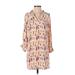 Left Coast by Dolan Casual Dress - Shift V Neck Long sleeves: Tan Dresses - New - Women's Size 2X-Small