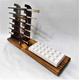 Artists wooden paint brush rack with 21 hole small ceramic paint pallet workbench stand holder