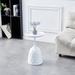 Wine Cup Coffee Table Portable Small Sofa Side Table Metal Tray End Table Simple Storage Bedside Table for Bedroom, White