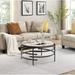 32.48''Round Coffee Table With Sintered Stone Top&Sturdy Metal Frame,Modern Coffee Table for Living Room