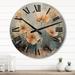 Designart "Teal Buttercups Romantic Impression" Floral Oversized Wood Wall Clock