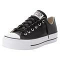 Sneaker CONVERSE "CHUCK TAYLOR ALL STAR PLATFORM LEATHER", Gr. 41, schwarz-weiß (schwarz, weiß), Leder, sportlich, Schuhe