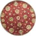 5' Round Red Floral Vine Wool Indoor Area Rug - 3'6"