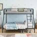 Heavy Duty Twin-Over-Full Metal Bunk Bed with Enhanced Guardrail, Black