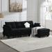 Modular Sectional Sofa Velvet L Shaped Couch with Storage Ottoman, Convertible Sectional Couch 4-Seat Sofa with Charging Ports