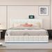Queen Size Upholstered Platform Bed with Hydraulic Storage System