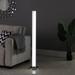 49" LED Illuminari White Crystal Sand Rocks Column Floor Lamp - silver