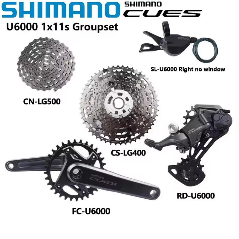 Shimano CUES U6000 1x11s MTB Gruppe 170MM 32T Kurbelgarnitur Schaltwerk U6000 SGS SL Rechts 11s LG500 Kette Mountainbike Set Image