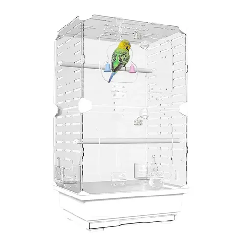 Transparenter Vogelkäfig Vordergrund dekorativer Vogelkäfig stehend Vogelhaus Zucht fliegende Acryl