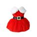 KYAIGUO Santa Claus Pet Clothes Dress Dog Christmas Costume Puppy Dress Short Skirt Thermal Shirt Winter Clothes Christmas Clothes Cute Girls Dog Clothing Red Dress