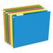 Pendaflex Glow Colors Hanging File Folders - Letter - 8.50 Width X 11 Length Sheet Size - 1/5 Tab Cut - Assorted Position Tab Location - Fluorescent Assorted - 25 / Box (81672_40)