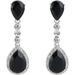 Wedding Bridal Dangle Earrings for Women Crystal Teardrop Infinity Figure 8 Chandelier - Black Jewelry for Special Moments