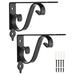 Wall Mounted Shelves Pallet Bracket Black Shelf Brackets Floating Heavy Duty Corner Wrought Iron 2 Sets