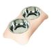 Dog bowl cat bowl integrated drinking cat food bowl dog bowl cat bowl stainless steel pet feeding PINK-L