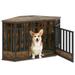 DWVO 43.9 inch Dog Crate Furniture Corner Kennel with Metal Door Wooden Dog House for Small/Medium Dog Crate - Rustic Brown